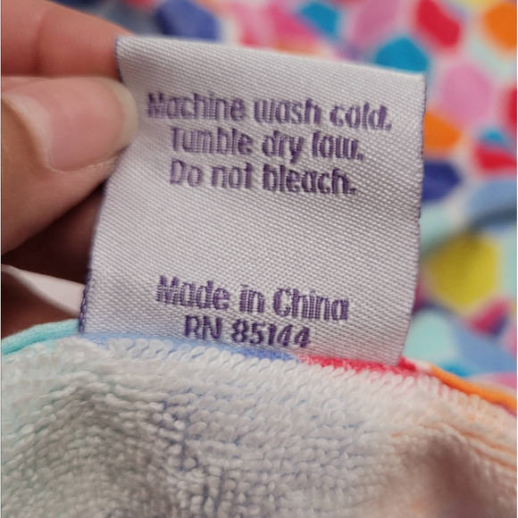 Seaside Kids Hooded Poncho Rainbow Tile One Size - Picture 7 of 7